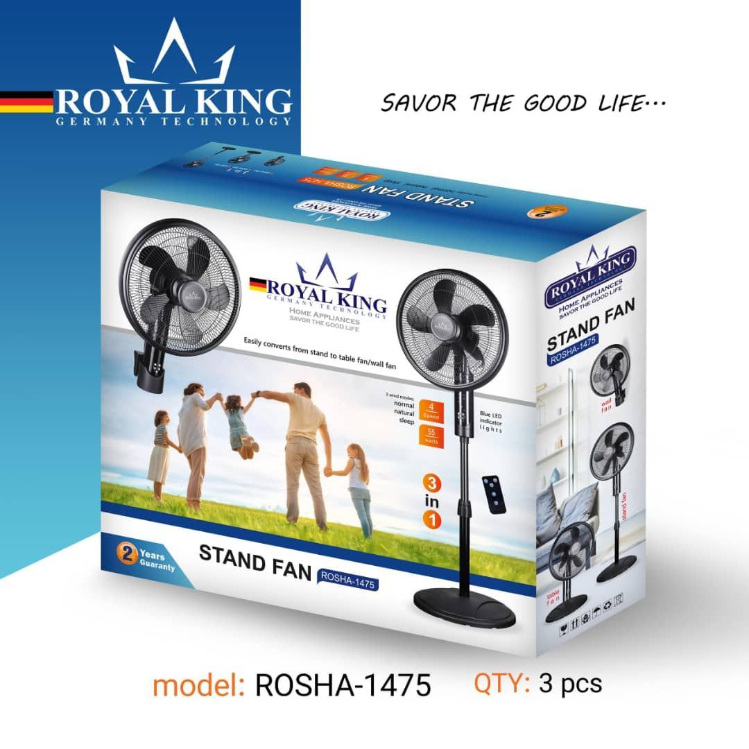 پنکه سه حالته ایستاده رویال کینگ آلمان مدل ROSHA-1475